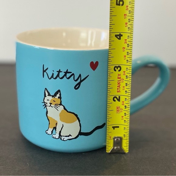 Opalhouse Opal House Stoneware Kitty Cat Heart Coffee Mug Teal Blue 14 oz - Picture 9 of 9